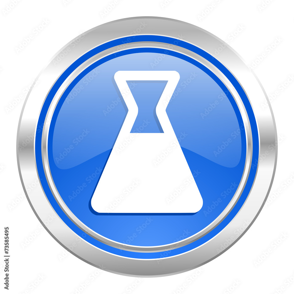 laboratory icon, blue button laboratory icon, blue button