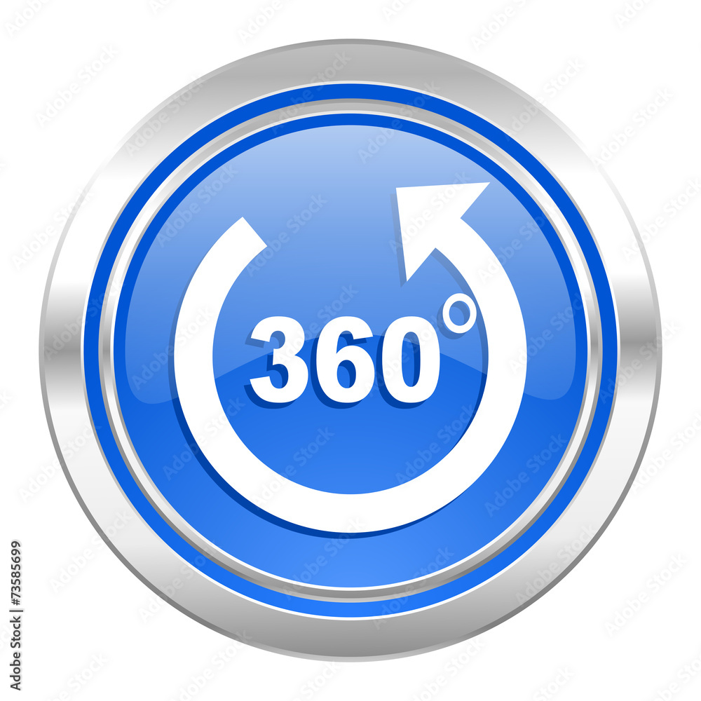panorama icon, blue button panorama icon, blue button