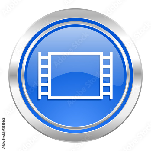 movie icon, blue button