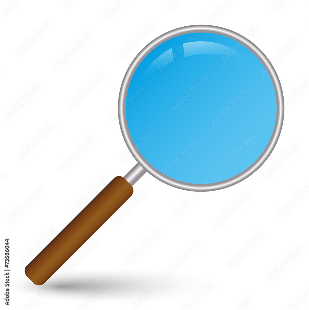 vector realistic silver magnifier - search icon vector realistic silver magnifier - search icon
