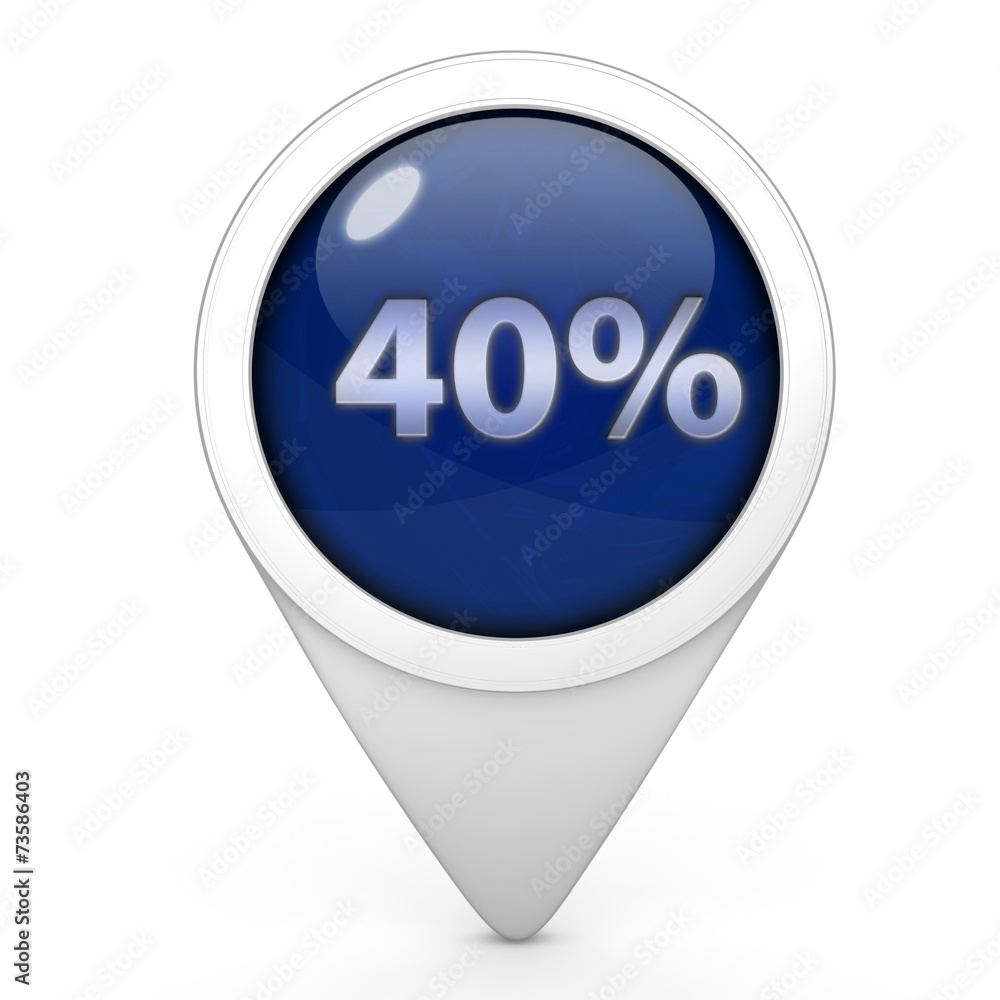 Fourty percent pointer icon on white background Fourty percent pointer icon on white background