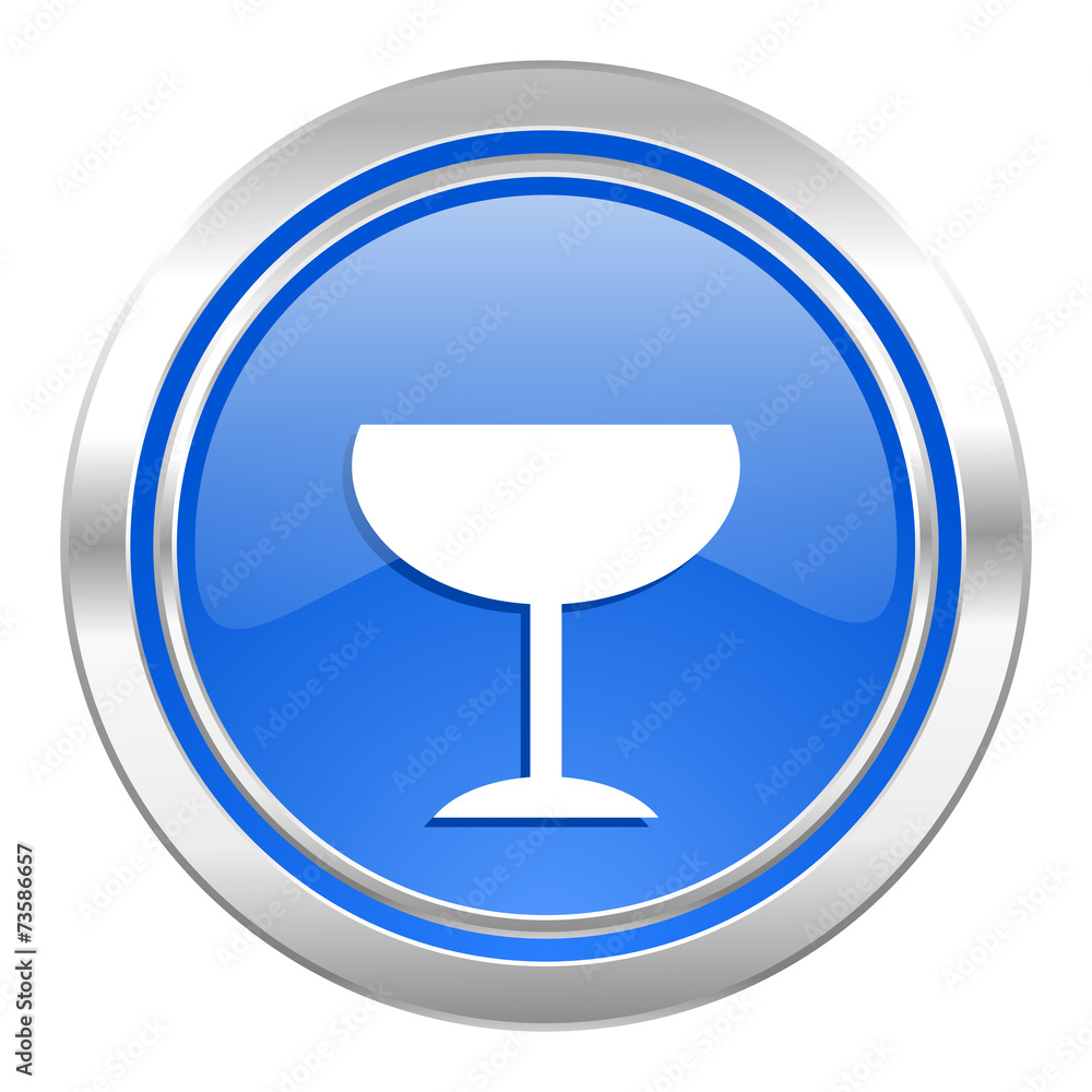 alcohol icon, blue button, glass sign alcohol icon, blue button, glass sign