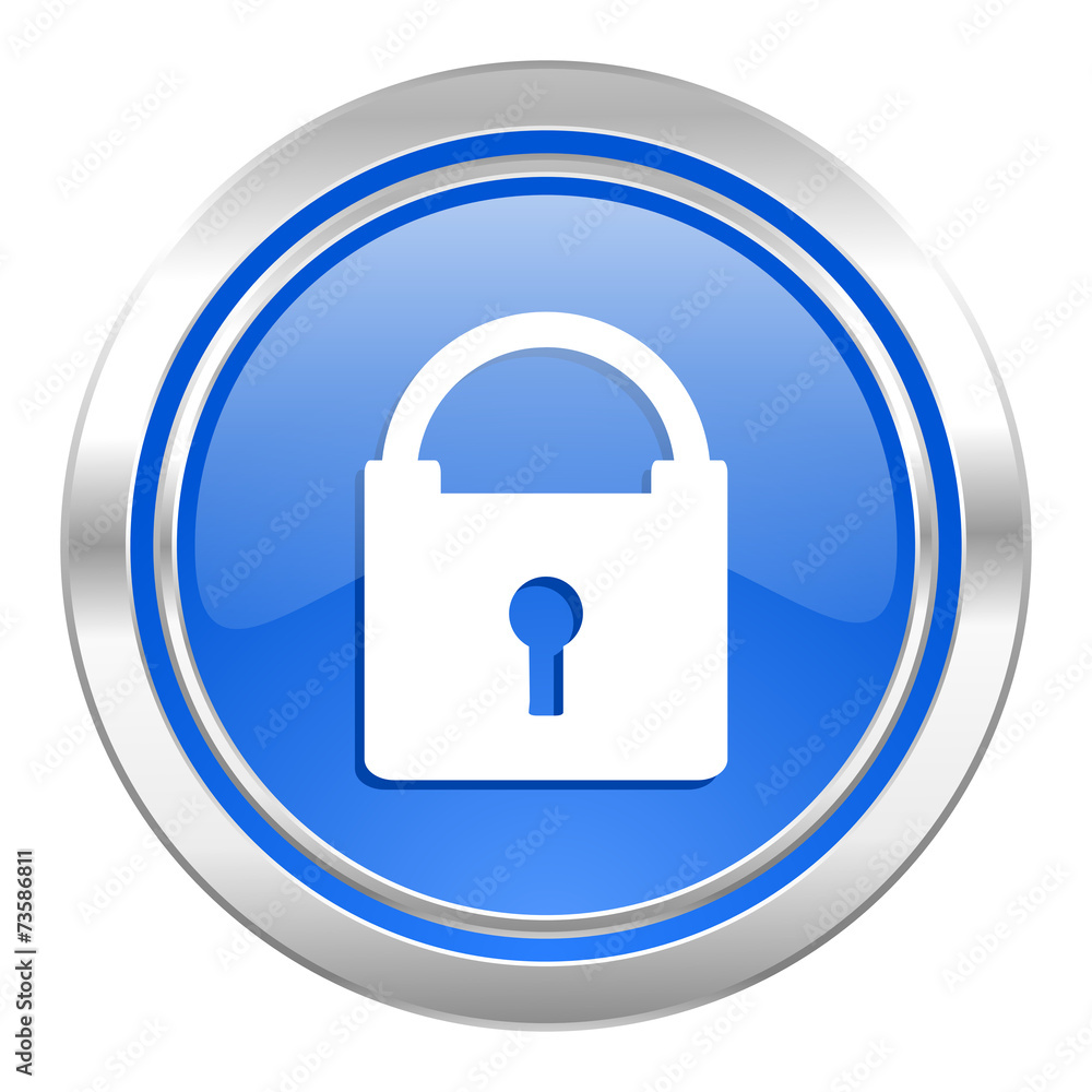 padlock icon, blue button, secure sign padlock icon, blue button, secure sign