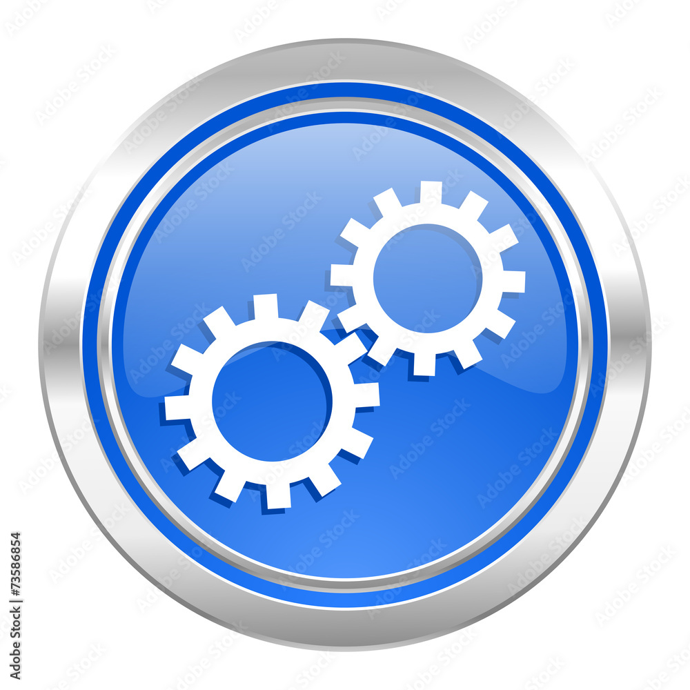 gears icon, blue button, options sign gears icon, blue button, options sign