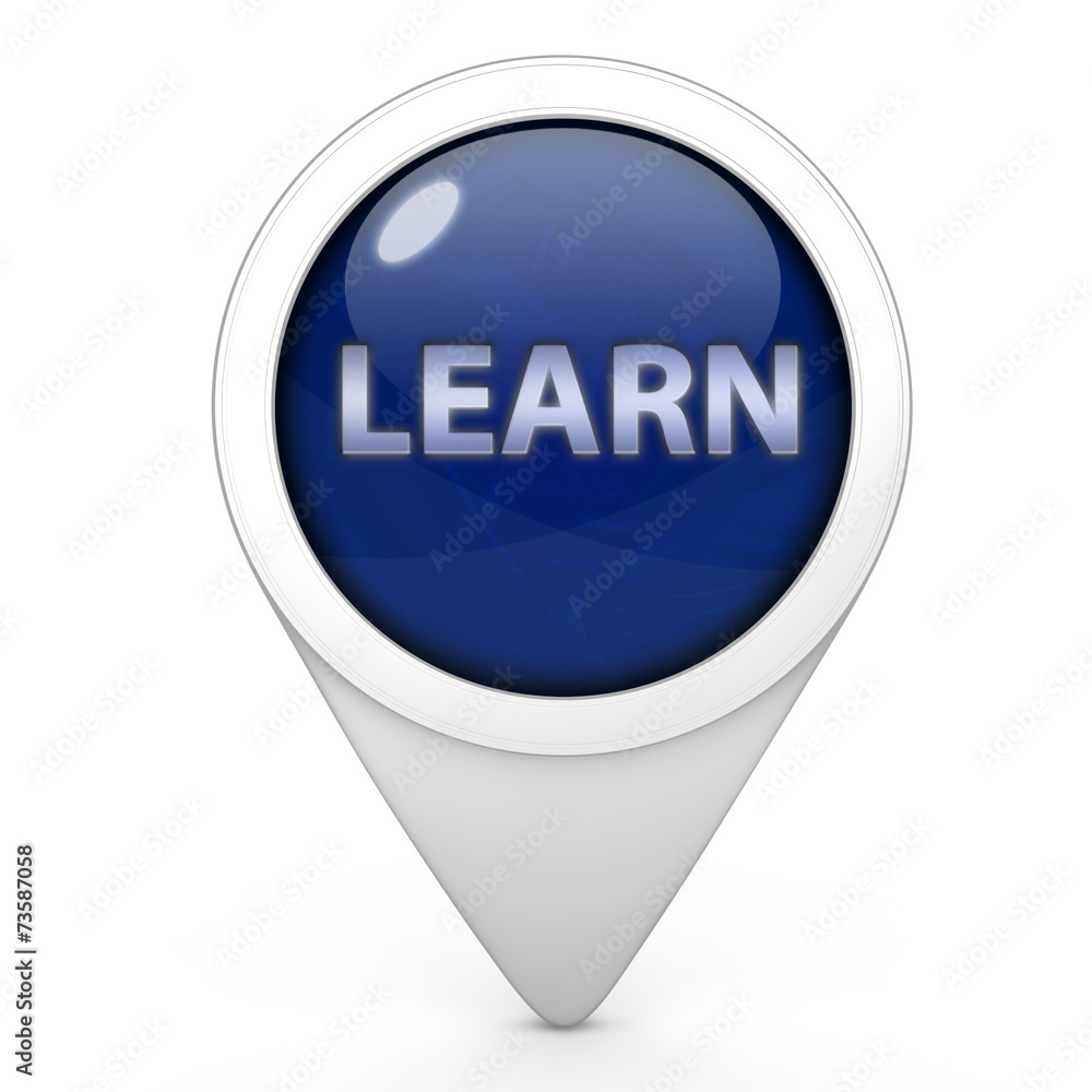 Learn pointer icon on white background Learn pointer icon on white background