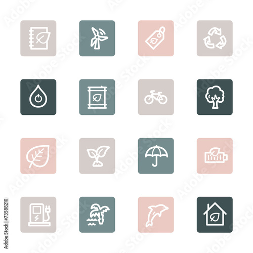 Green ecology web icons set