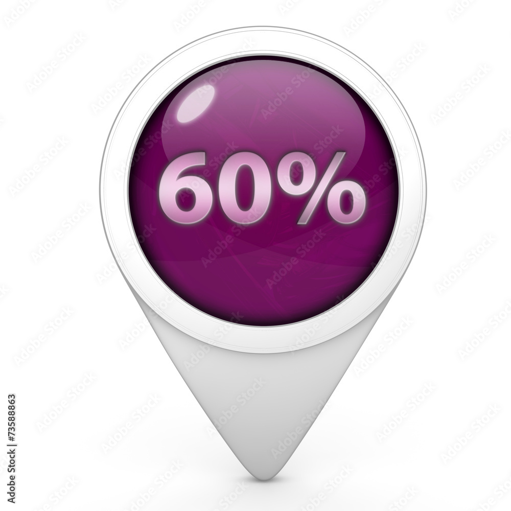 Sixty percent pointer icon on white background Sixty percent pointer icon on white background