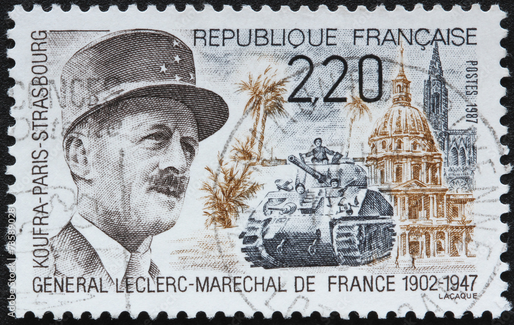 Timbre France Général Leclerc