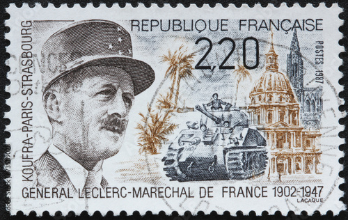 Obraz na płótnie Timbre France Général Leclerc w salonie