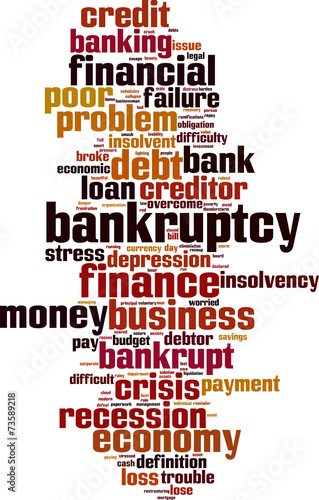 Bankruptcy word cloud concept. Vector illustration