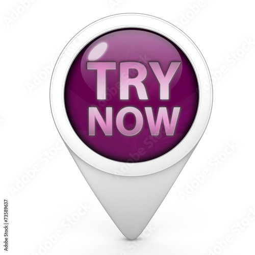 Try now pointer icon on white background