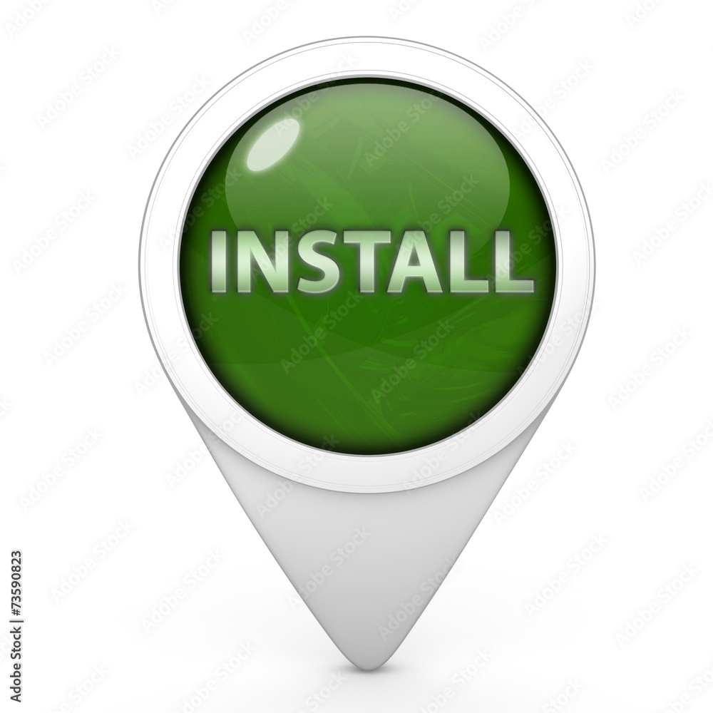 Installation pointer icon on white background Installation pointer icon on white background