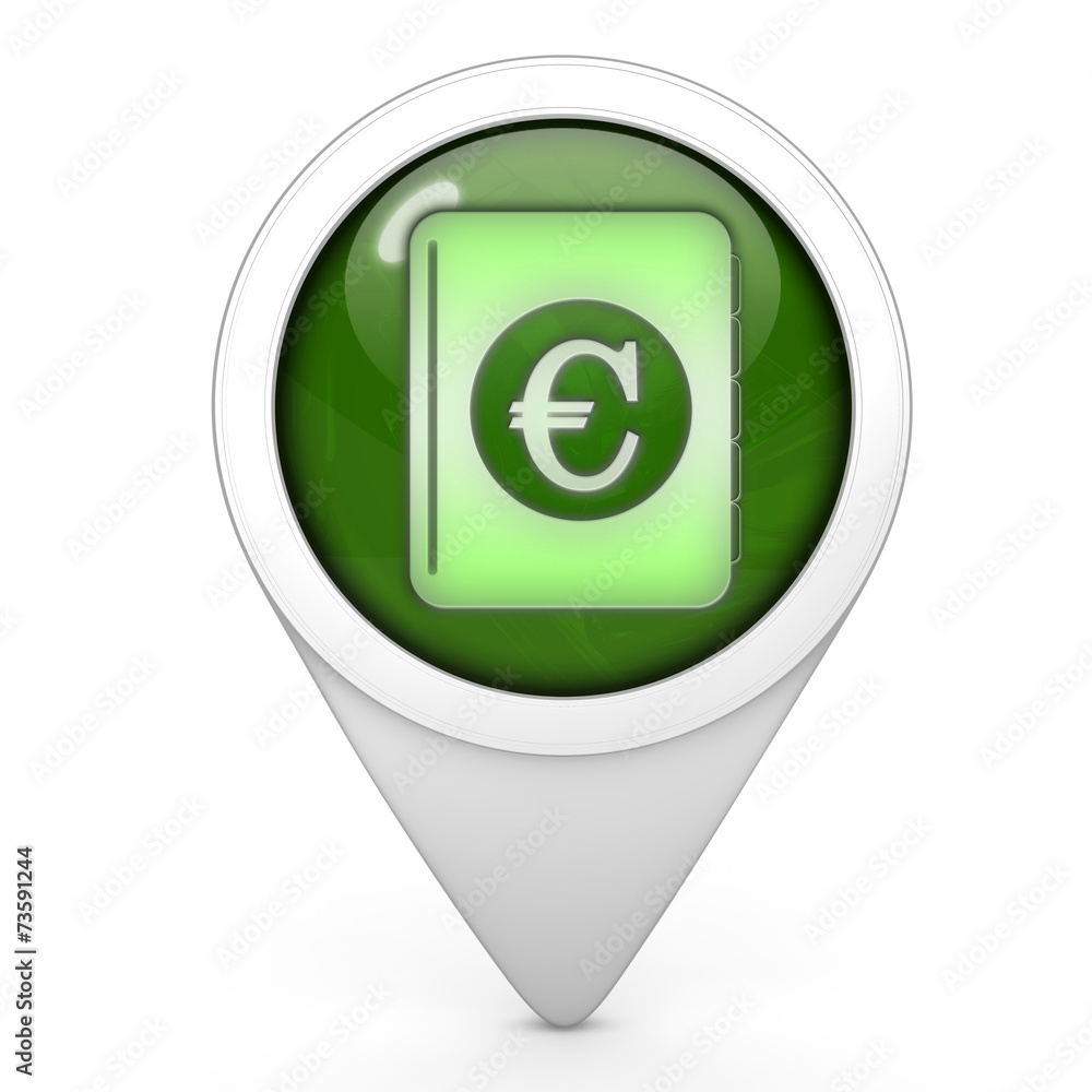euro money book pointer icon on white background euro money book pointer icon on white background