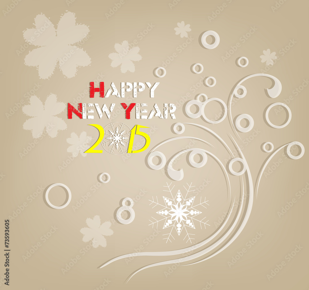 happy new year 2015 retro floral