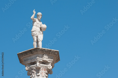 The column with Christ the Redimeer in Lords' square in Vicenza photo