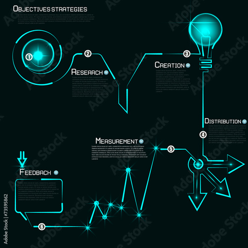 Modern template infographics process number of the luminous line photo