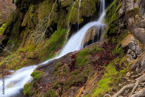  Beautiful waterfalls and autumn foliage in the forest