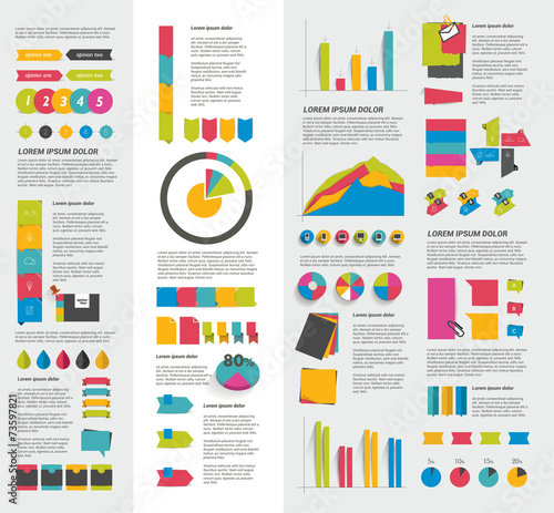 Big set of flat infographic elements.