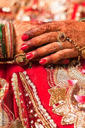 Decorative hand of bride