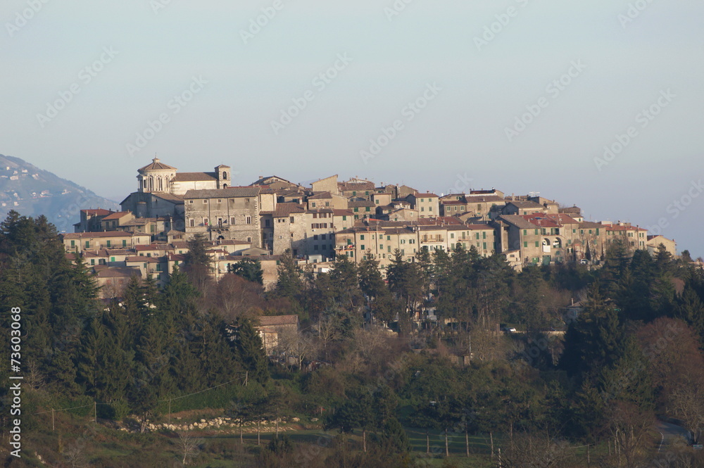 View over Capranica, Lazio region, Italy