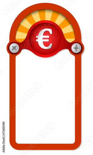 red vertical box for any text with euro symbol