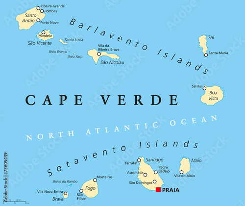 Cape Verde Political Map photo