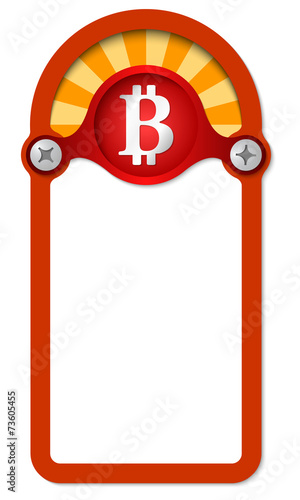 red vertical box for any text with bit coin symbol