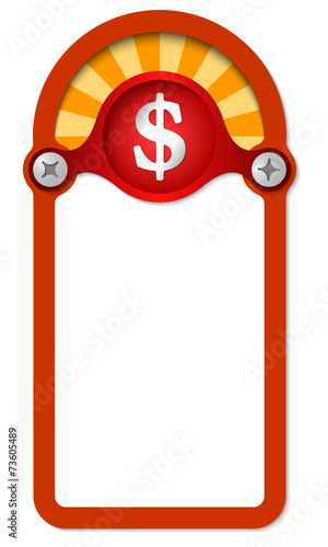 red vertical box for any text with dollar symbol