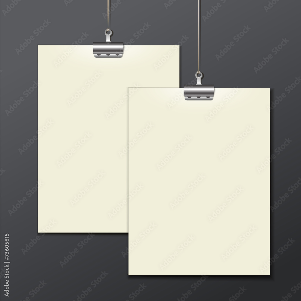 Vector template of a paper sheet -poster, picture frame Vector template of a paper sheet -poster, picture frame