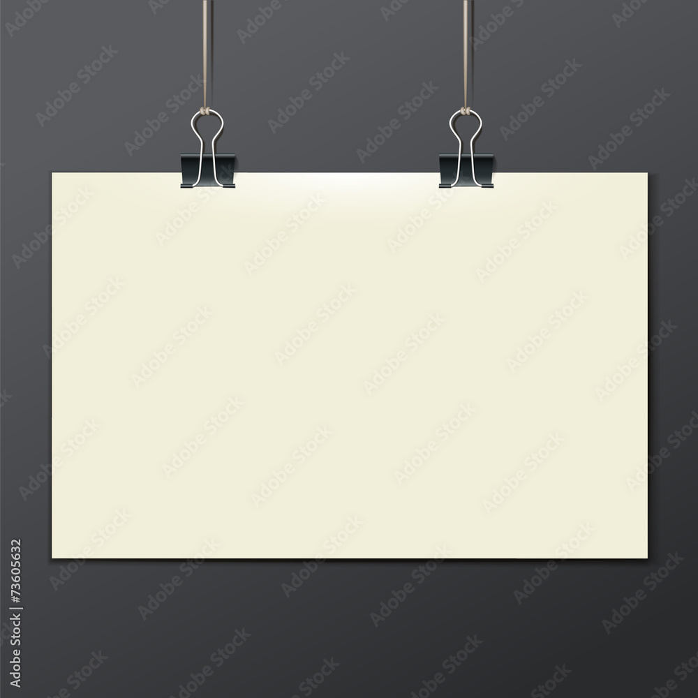 Vector template of a paper sheet -poster, picture frame Vector template of a paper sheet -poster, picture frame