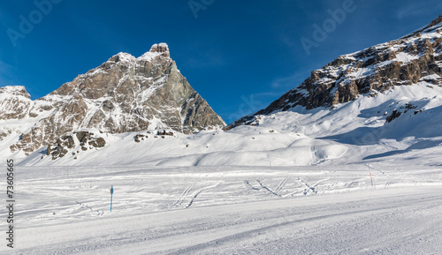 Ski slopes and Matterhorn