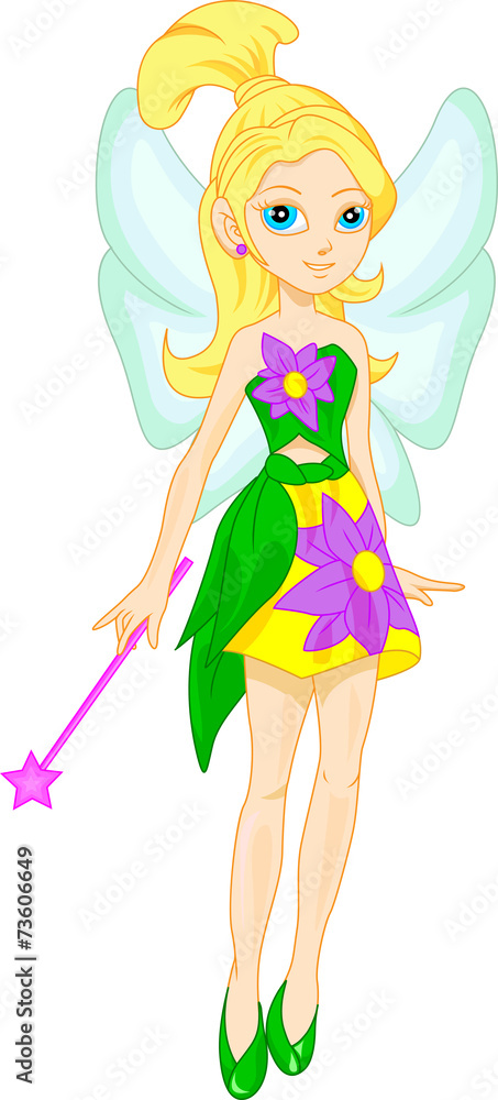 Illustration of cute fairy cartoon