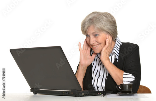 Older woman with a laptop