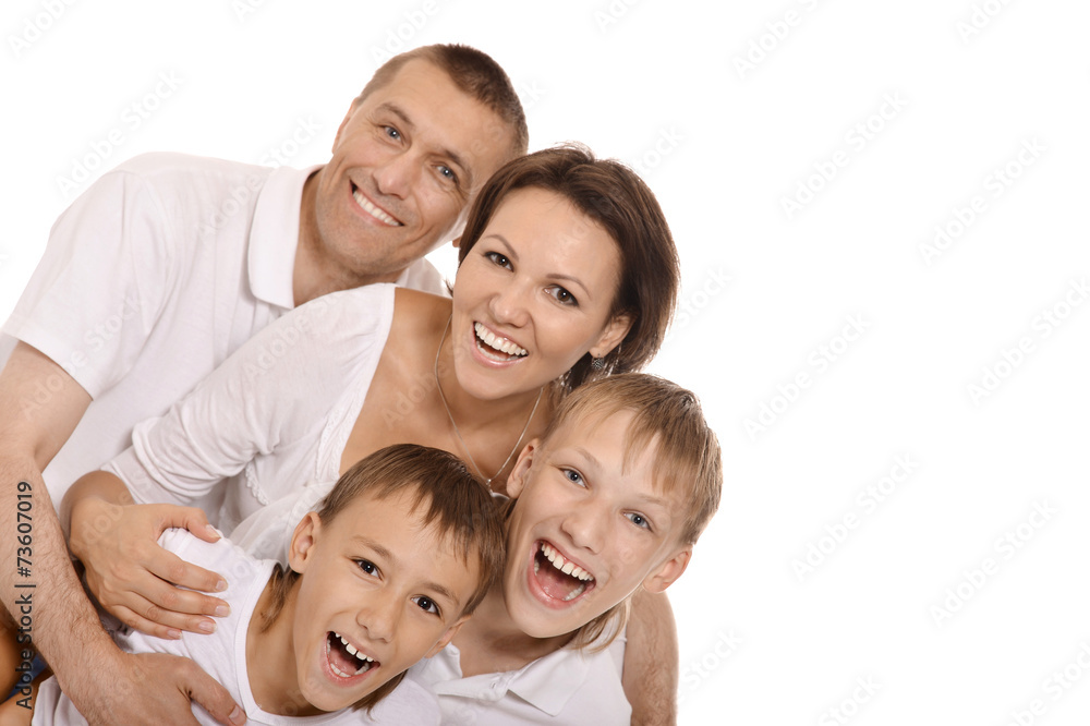 Cute family isolated