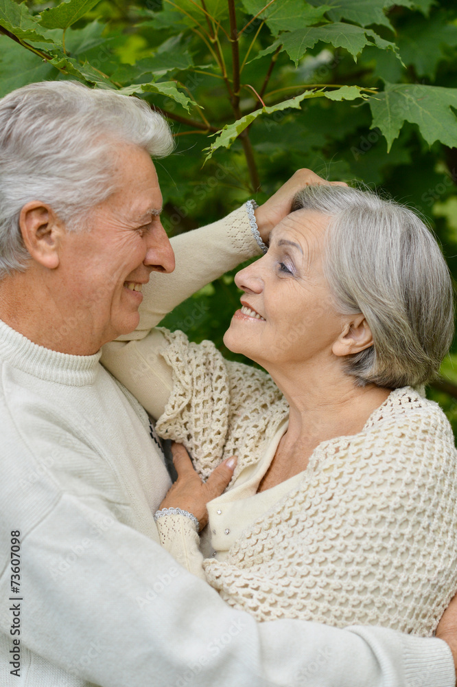 Mature couple in the autumn park Mature couple in the autumn park
