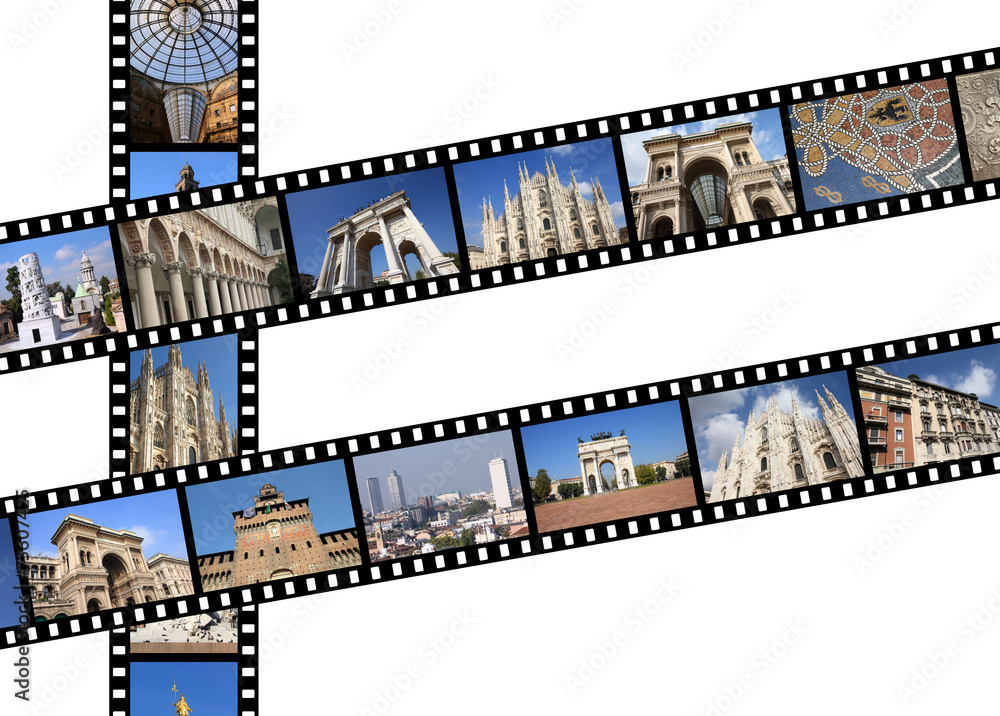 Milan, Italy - travel film strips