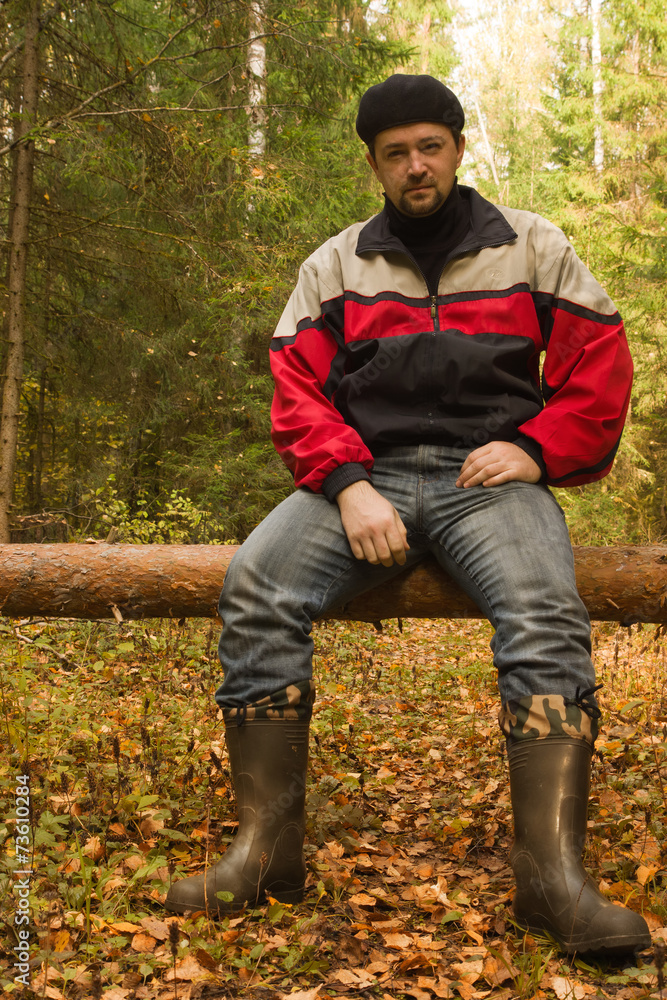 man in the autumn forest man in the autumn forest