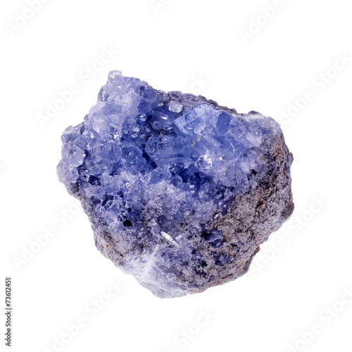 .Celestine mineral isolated on a white background