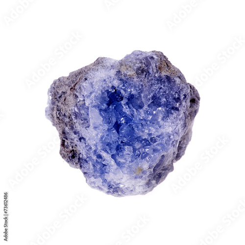 .Celestine mineral isolated on a white background