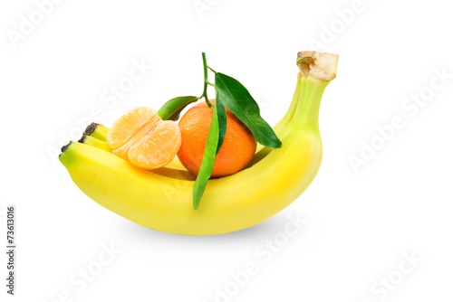 group of fruit on white background
