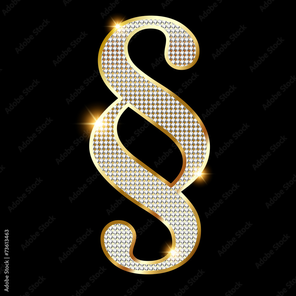 Naklejka premium Paragraf Gold Diamanten schwarz