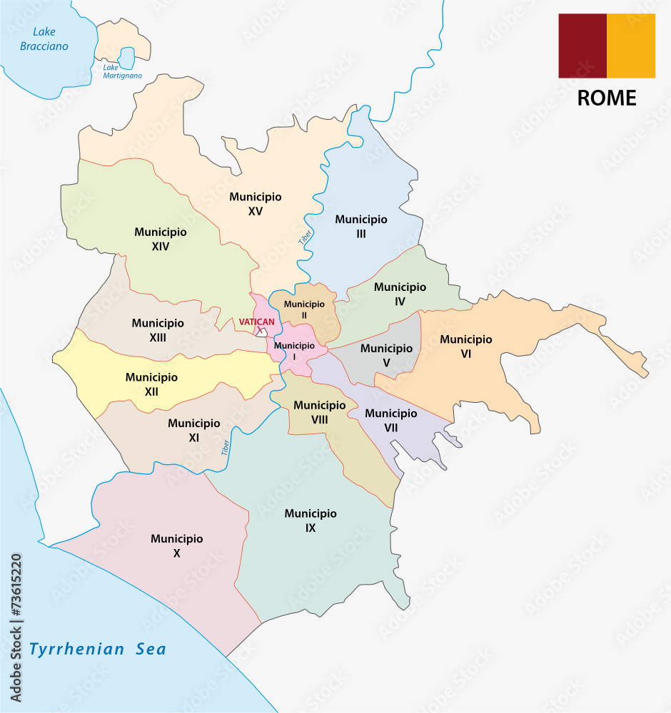new rome administrative map