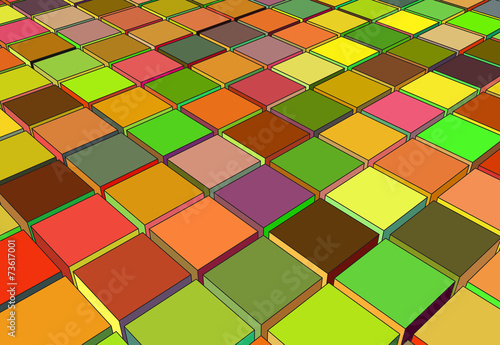 Background with squares of different colors. Raster.