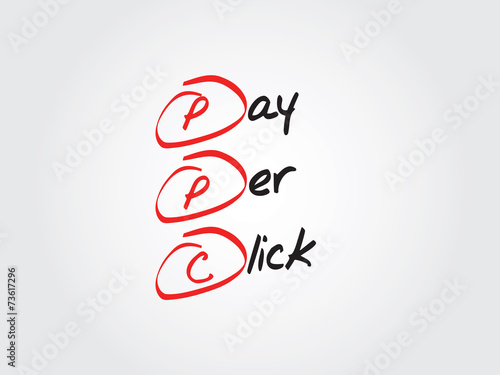 Pay per click PPC diagram, chart shapes vector concept