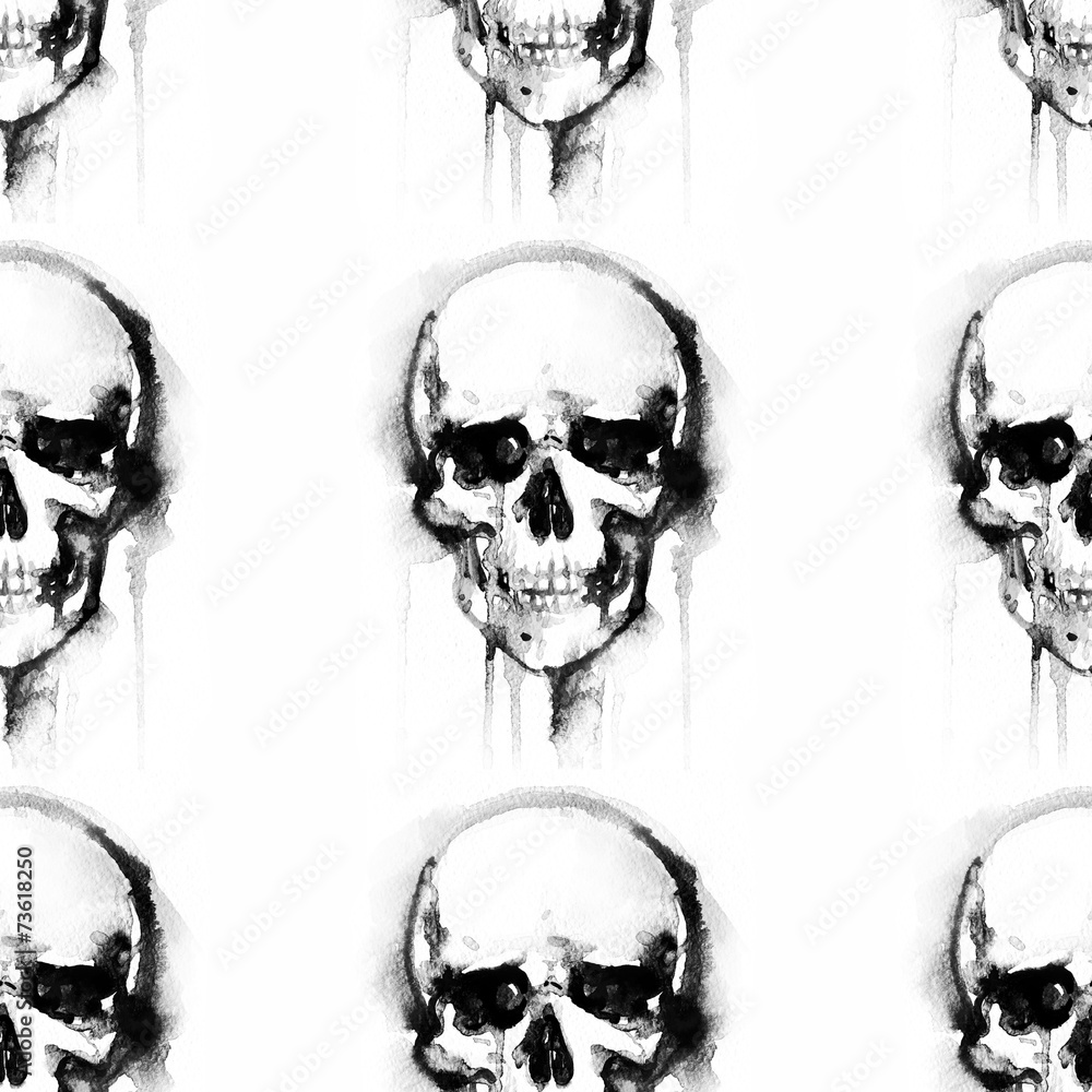 Fototapeta premium skull .watercolor illustration