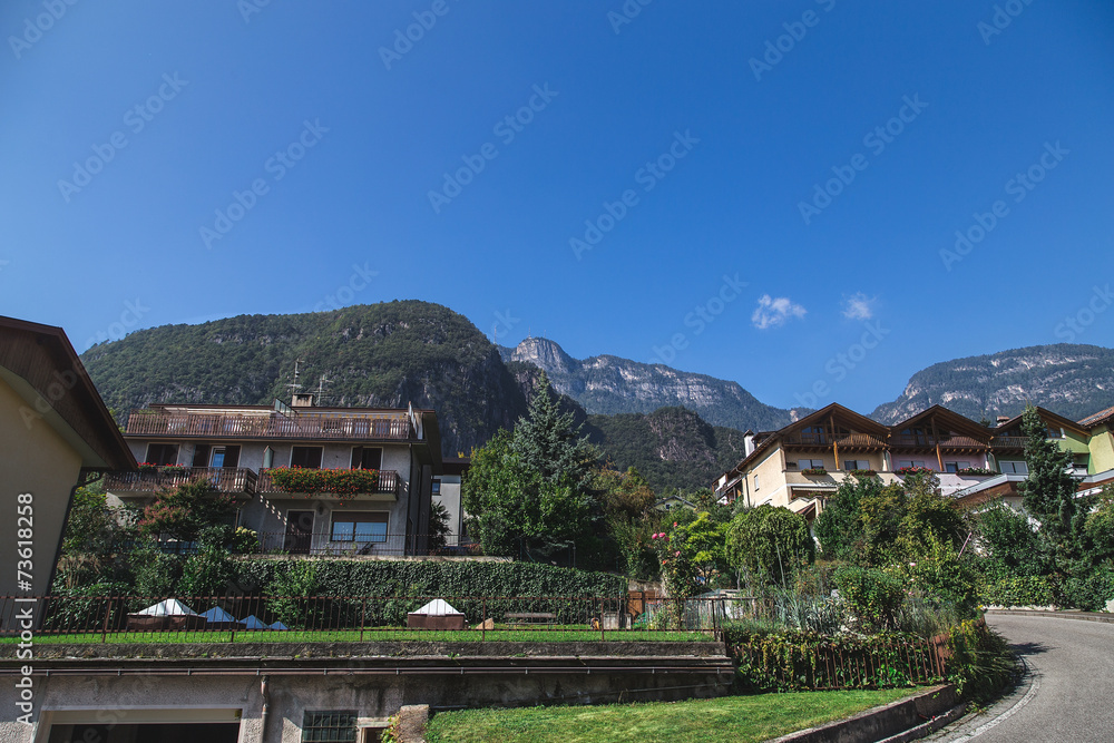 Mountain village in Dolomite