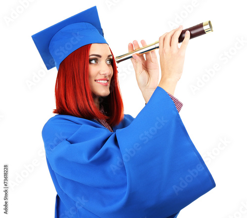 Woman graduate student with...