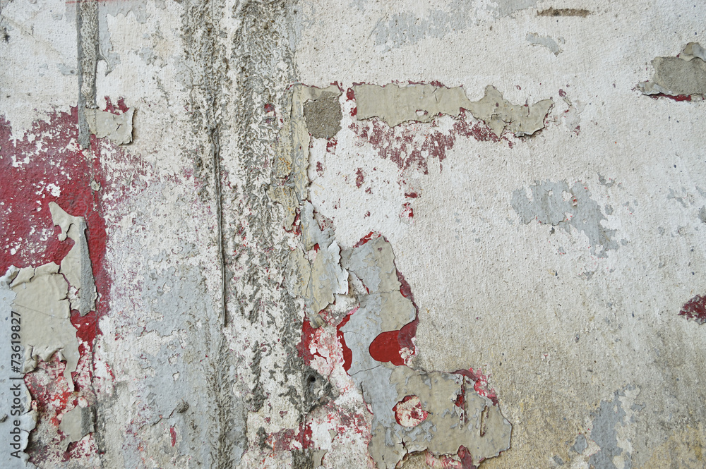 Old paint peeling from wall