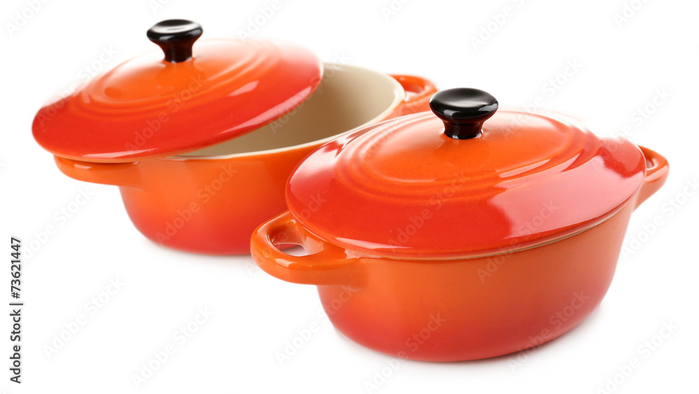 Ceramic pot. soup tureen isolated on white Ceramic pot. soup tureen isolated on white