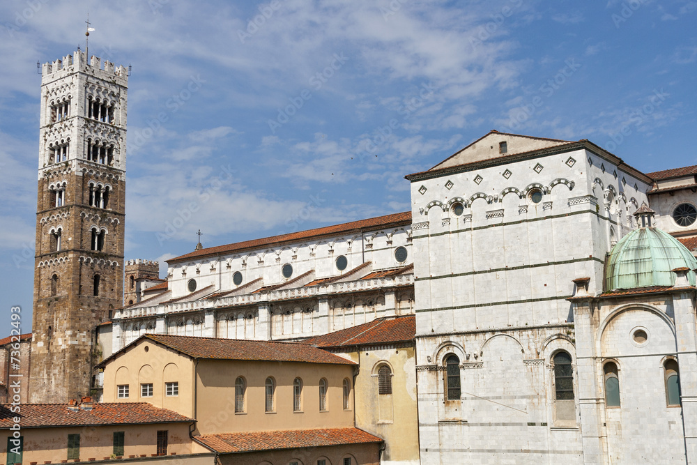 San Frediano church tower in Lucca, Italy.